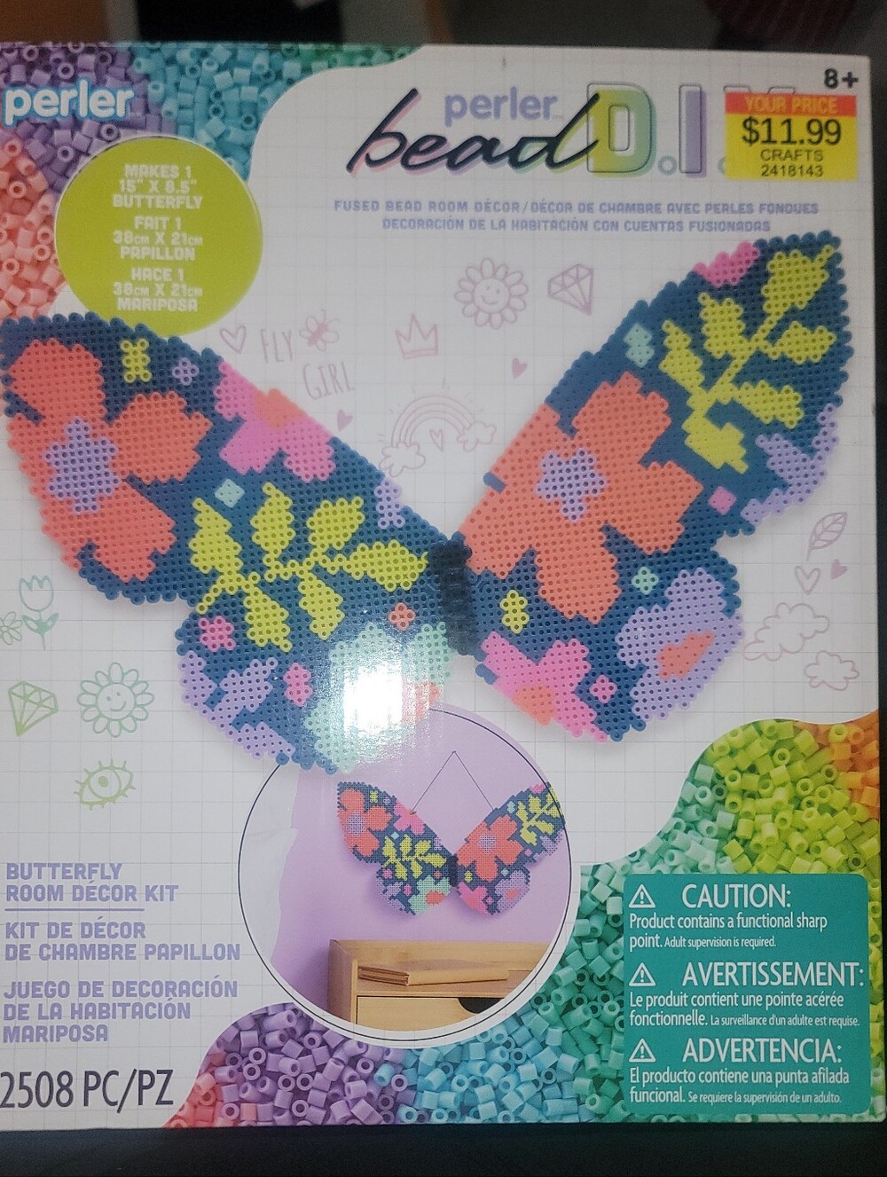Perler Bead D.I.Y. Butterfly Wall Art Kit - Multicolor